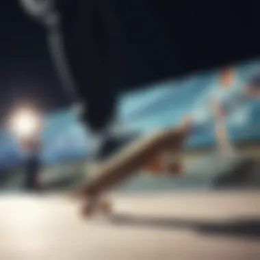 Performance in Action Skater performing tricks while wearing Lakai Manchester shoes