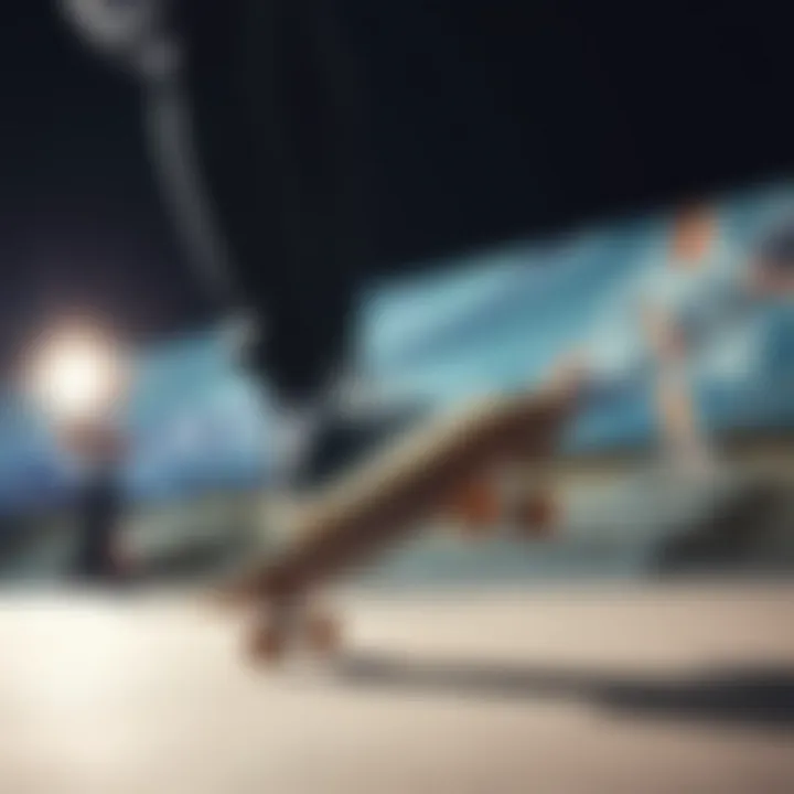 Performance in Action Skater performing tricks while wearing Lakai Manchester shoes