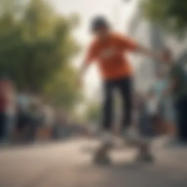 A group of skaters discussing the cultural significance of the Nike Shane Premium.