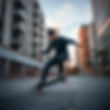 Skateboarding with the Smith Outlier 2 Skateboarder using the Smith Outlier 2 Matte Black in an urban setting