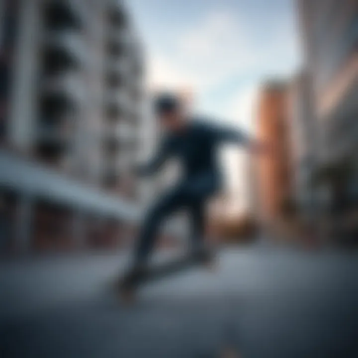 Skateboarding with the Smith Outlier 2 Skateboarder using the Smith Outlier 2 Matte Black in an urban setting