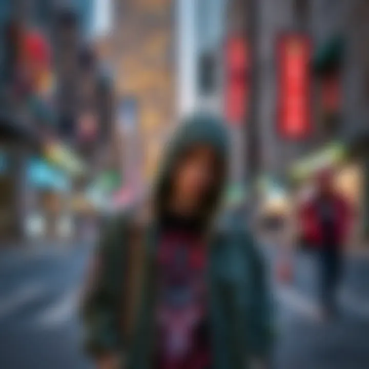 Urban Landscape of Street Wear Culture An urban landscape that reflects the essence of street wear culture.