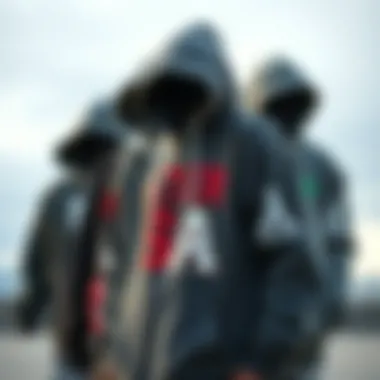 Different styles of grey fleece hoodies from various brands