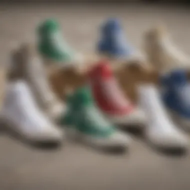 A historical timeline graphic of Chuck Taylor Converse sneaker evolution