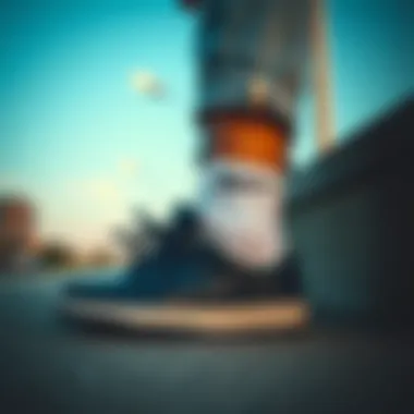 Stylish outfit paired with navy and white Nike shoes