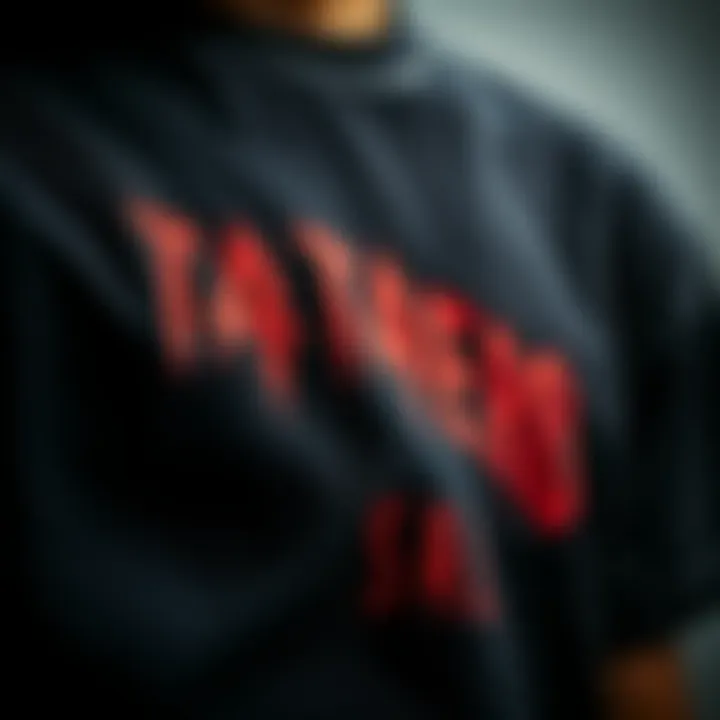 Fabric Texture of Anti-Hero T-Shirt Close-up of fabric texture on an anti-hero t-shirt