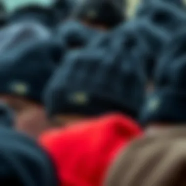 Diverse Styles of Black Beanies Close-up of various black beanie styles and textures