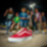 A group of skateboarders showcasing their Vans shoes