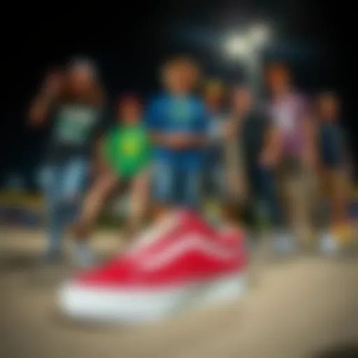 A group of skateboarders showcasing their Vans shoes