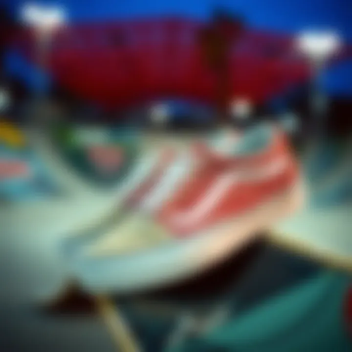 Vans Shoes at the Heart of Skate Culture Vans shoes displayed in a vibrant skate park setting