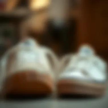 Comparison of gum sole and rubber sole shoes side by side