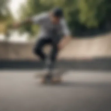 Skateboarder demonstrating technique during a trick