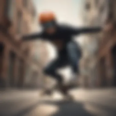 Skateboarding with Optimal Protection Skateboarder performing tricks while wearing full protective gear.