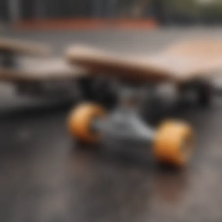 A close-up of essential skateboard gear laid out on a surface