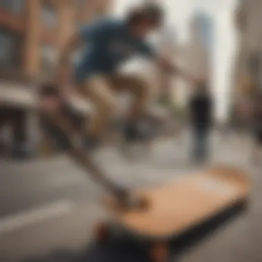 An artistic representation of skateboarding's evolution through the decades