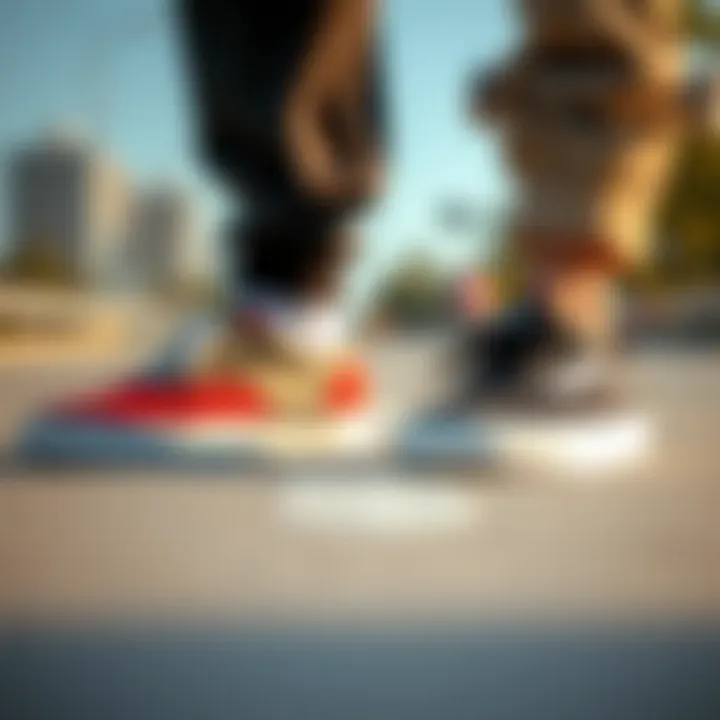 A side-by-side comparison of traditional skate shoes and cloud slip-ons, emphasizing functionality.