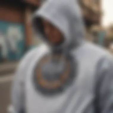 Artistic Expression on Independent Skateboard Hoodies Close-up of a skateboard hoodie with intricate artwork and branding
