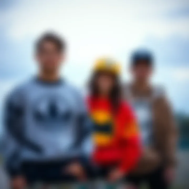 Young skaters expressing their unique style through graphic tee sweaters