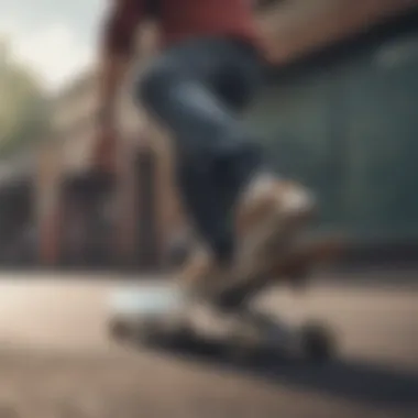 An athlete performing a trick on a high-quality skateboard deck