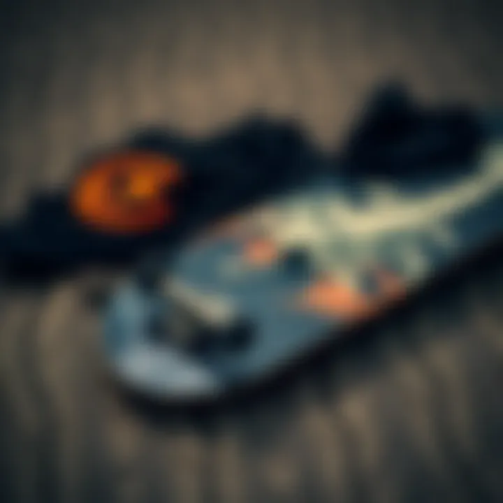 Lifestyle and Gear Fusion A skateboard laid next to a scorpion hoodie on a textured surface