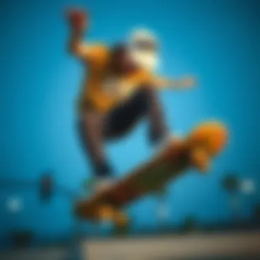 Skateboarder wearing a white Vans hat performing a trick