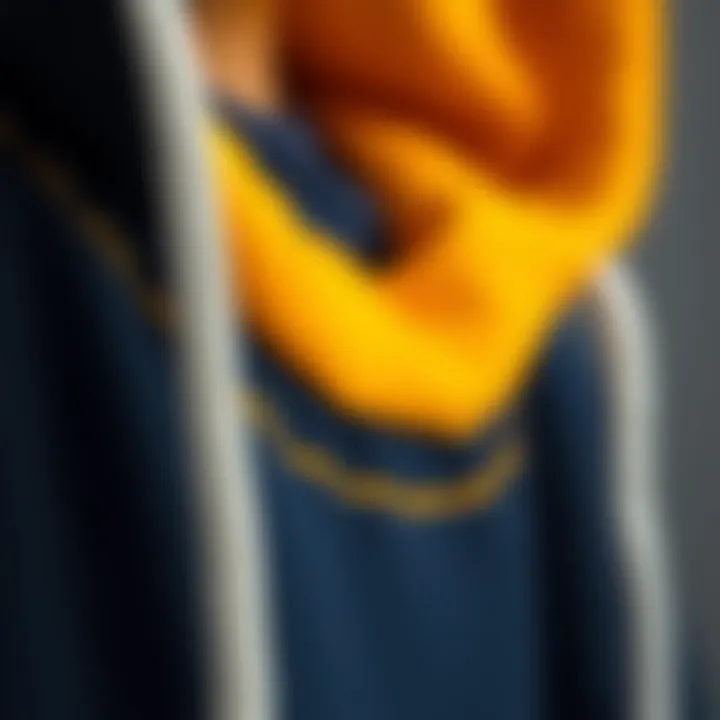 Navy Hoodie Fabric and Stitching Close-up of navy hoodie fabric and stitching