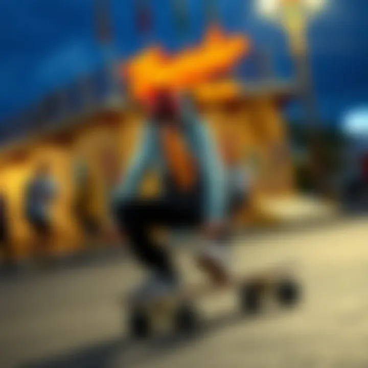 Cultural Impact of Thunder Skate A vibrant skateboarding environment highlighting the cultural impact of Thunder Skate