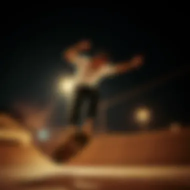 Powerful Trick Performance A skater performing a powerful trick showcasing Thunder Skate dynamics