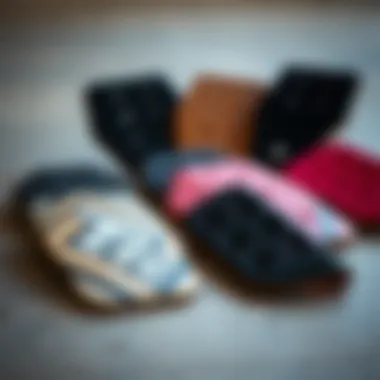 Different types of Triple Eight skateboard pads arranged on a surface