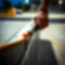 Killer wax applied to a skateboard rail