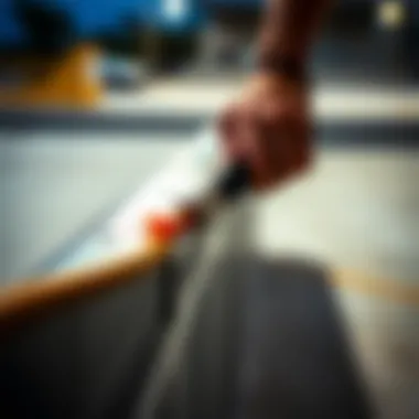 Killer Wax Application on Skateboard Rail Killer wax applied to a skateboard rail