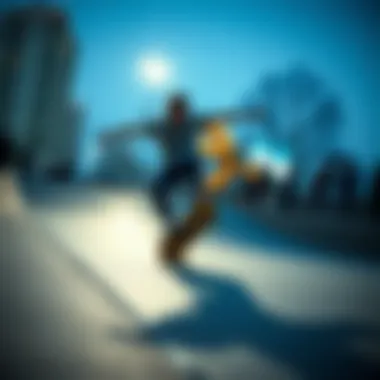 Skateboarder Performing Tricks on Waxed Surface Skateboarder performing tricks on a waxed surface