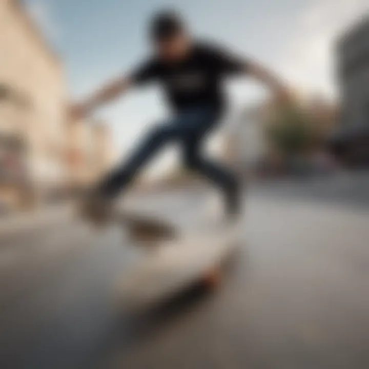 An illustration depicting the physics involved when launching off a skateboard ramp