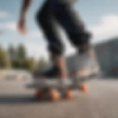 Illustration showing proper fit of skating pads on a skateboarder