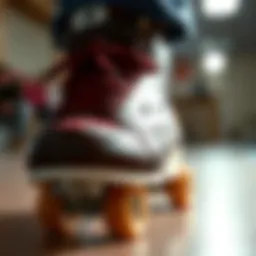 Close-up of a size 5 skating shoe showcasing its design and grip