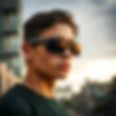 Urban Style: The Impact of Luxury Sunglasses on Skateboarding Skateboarder posing with luxury sunglasses against urban backdrop