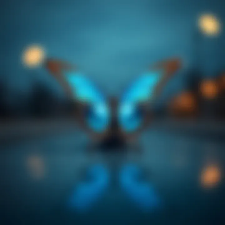 Cultural Significance of the Vans Blue Butterfly Artistic representation of the cultural significance of the Vans Blue Butterfly in skateboarding