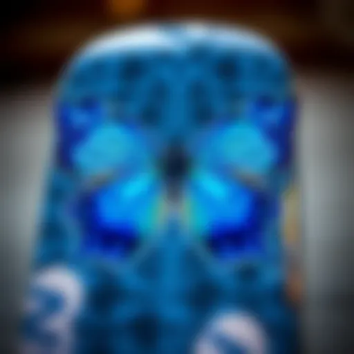 The iconic Vans Blue Butterfly design showcased on a skateboard deck