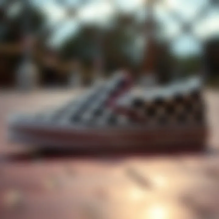 Iconic Checker Pattern of Vans Classic Slip-On Vans Classic Checker Slip-On showcasing its iconic pattern