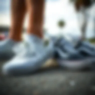 Vans Era White shoes alongside other skate shoe models