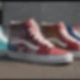 A close-up view of Vans hi tops showcasing their unique design and color options.