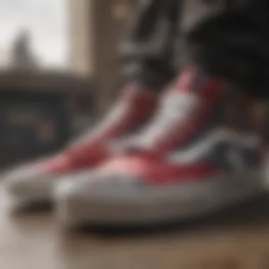 Close-up of Vans Marvel shoes highlighting materials and craftsmanship