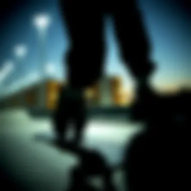 Classic Silhouette of Vans Old Skool Classic Vans Old Skool silhouette on skateboard