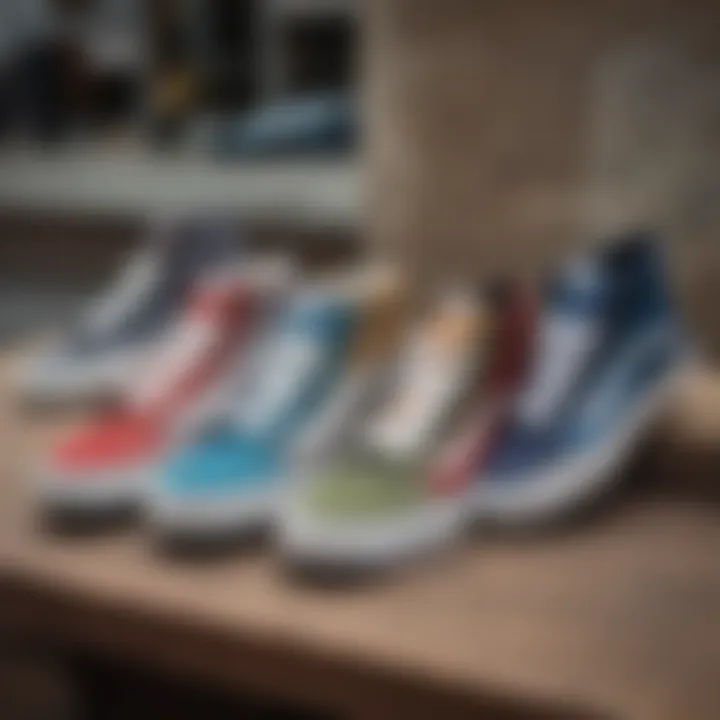 Vans Old Skool Hi Tops in various colorways displayed together