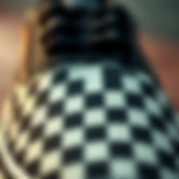 Close-up of the checkerboard pattern on the Vans Old Skool
