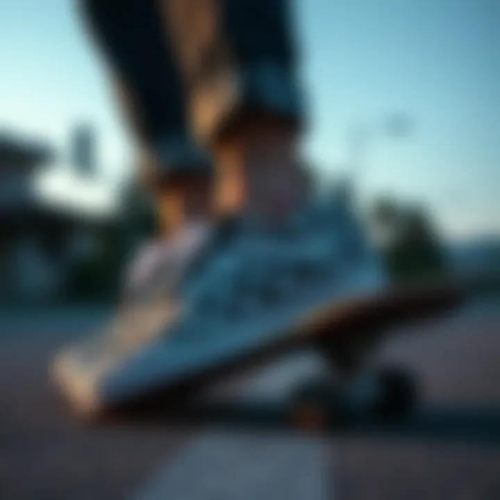 Skateboarder wearing Vans Old Skool Sketch Checkerboard Skate Shoe