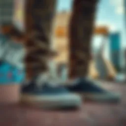 Vans skateboard shoes showcased in an urban environment