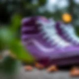 Close-up view of Vans Sk8-Hi Grape Leaf showcasing its unique design elements