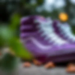 Close-up view of Vans Sk8-Hi Grape Leaf showcasing its unique design elements