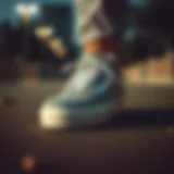 Artistic view of the Vans Sk8 Low in gray